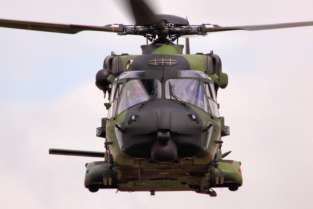 A photo of a military NH90 helicopter