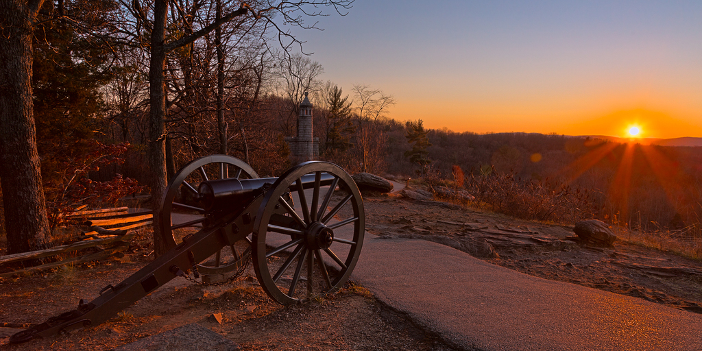 Gettysburg Sunset Cannon - HDR